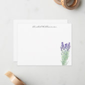 水スタイリッシュ色ラベンダー植物パーソナライズされた学 ノートカード (正面/裏面インサイチュ)