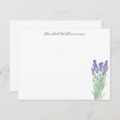 水スタイリッシュ色ラベンダー植物パーソナライズされた学 ノートカード (正面/裏面)