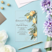 水スタイリッシュ色レモン アクリル招待状 (インサイチュ (ウェディング))