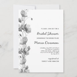水スタイリッシュ色ワイルドフラワーブライダルシャワー 招待状
