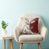 水スタイリッシュ色葉 |クリーム&ブルゴーニュ クッション (椅子)