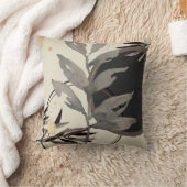 水スタイリッシュ色葉 |ブラック&クリーム クッション (ブランケット)