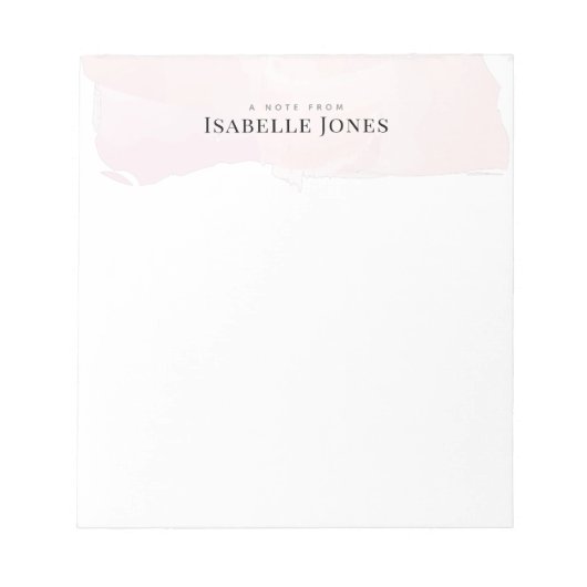 水スタイリッシュ色赤面ピンク ノートパッド (正面)