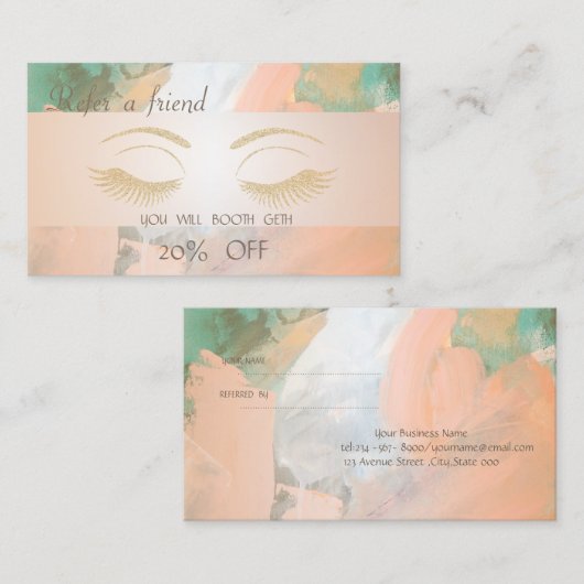 水スタイリッシュ色、グリッターまぶし紹介カード 紹介カード (正面/裏面)