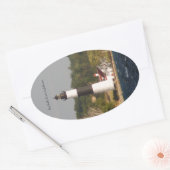 水ステッカーからのビッグセーブルポイントライトハウス 楕円形シール (封筒)