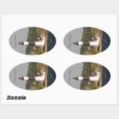 水ステッカーからのビッグセーブルポイントライトハウス 楕円形シール (シート)