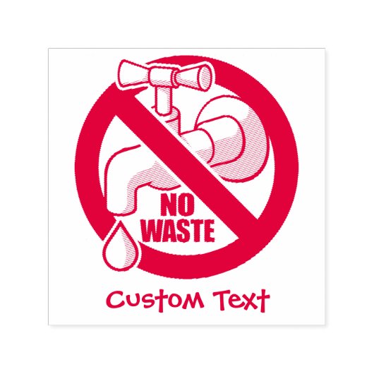 水ストップ廃棄物 セルフインキングスタンプ (デザイン)