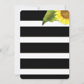 水ストライプの色ひまわり赤ちゃんシャワー 招待状 (裏面)