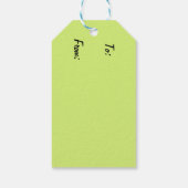 水ストライプの色ライム ギフトタグ (裏面)