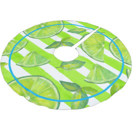 水ストライプの色ライム&ネオンブルー ブラッシュドポリエステルツリースカート