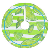 水ストライプの色ライム&ネオンブルー ブラッシュドポリエステルツリースカート (正面)