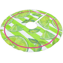 水ストライプの色ライム&ホットネオンピンク ブラッシュドポリエステルツリースカート