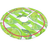 水ストライプの色ライム&ホットレッドピンク ブラッシュドポリエステルツリースカート (アングル)