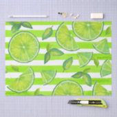 水ストライプの色ライム 薄葉紙 (クラフト)