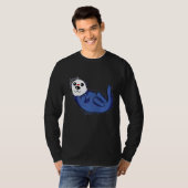 水スプラッシュかわいい海のオーター Tシャツ (正面フル)