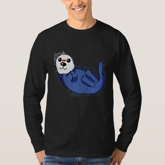 水スプラッシュかわいい海のオーター Tシャツ (正面)