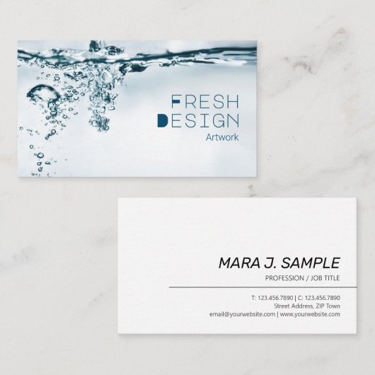 水スプラッシュ生デザイン名刺 名刺 (正面/裏面)
