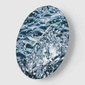 水スプラッシュ ラージ壁時計 (傾斜)