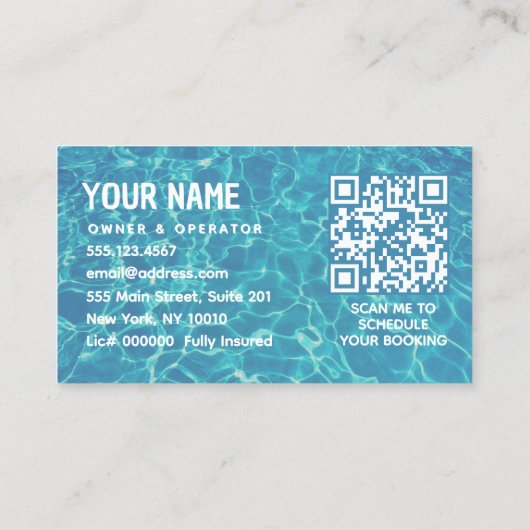 水スプラッシュQRコードプール清掃サービス 名刺 (裏面)