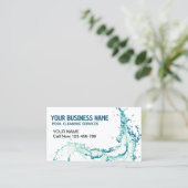 水スプラッシュQRコードプール清掃サービス 名刺 (スタンド正面)