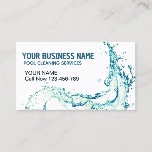 水スプラッシュQRコードプール清掃サービス 名刺 (正面)