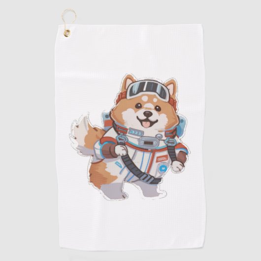 水スペインのとワインおもしろい犬1 ゴルフタオル (正面)