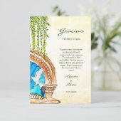 水スペインのカラフル色オールドタウンメキシコ サンキューカード (スタンド正面)