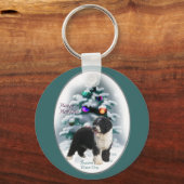 水スペインの犬のクリスマスプレゼント キーホルダー (正面)