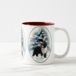 水スペインの犬のクリスマスプレゼント ツートーンマグカップ