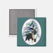 水スペインの犬のクリスマスプレゼント マグネット (正面/裏面)
