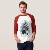 水スペインの犬のクリスマスプレゼント Tシャツ (正面フル)