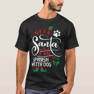 水スペインの犬の犬クリスマス犬の家族 Tシャツ