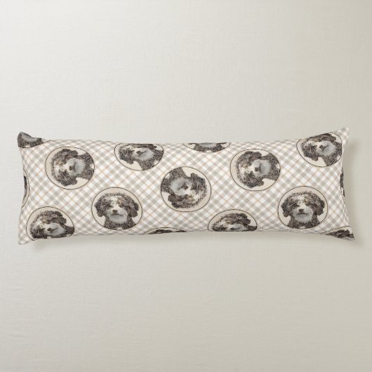 水スペインの犬絵を描の茶色の二色犬の芸術 ボディピロー (裏面)