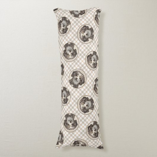 水スペインの犬絵を描の茶色の二色犬の芸術 ボディピロー (正面縦)