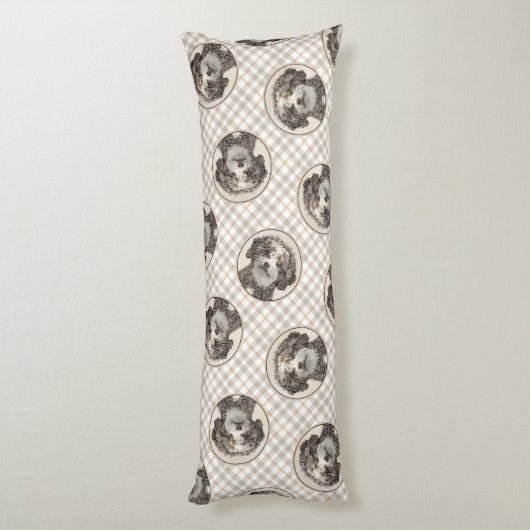 水スペインの犬絵を描の茶色の二色犬の芸術 ボディピロー (裏面 (縦))