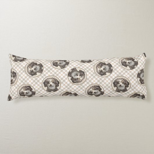 水スペインの犬絵を描の茶色の二色犬の芸術 ボディピロー (正面)