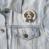 水スペインの犬 – かわいい絵画オリジナルの犬芸術 缶バッジ (インサイチュ)