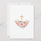 水スペインの色の花First Communion 招待状 (裏面)