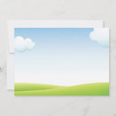 水スライドのプールを囲んでのパーティの誕生日の招待状の男の子 招待状 (裏面)