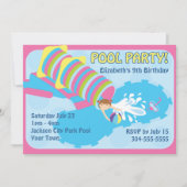 水スライドのプールを囲んでのパーティ 招待状 (正面)