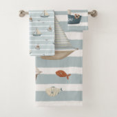 水タオルの上のボートの名前 バスタオルセット (インサイチュ)