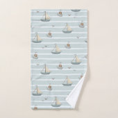 水タオルの上のボートの名前 バスタオルセット (ハンドタオル)