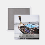 水タクシー：クラビ，タイランドマグネット マグネット (正面/裏面)