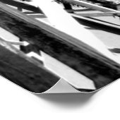 水チューブの下スライド//白黒 ポスター (角)