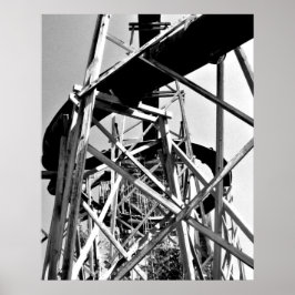 水チューブの下スライド//白黒 ポスター