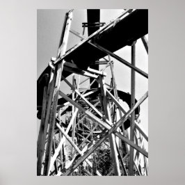 水チューブの下スライド//白黒 ポスター