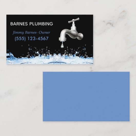 水デザインプロフェッショナル配管業 名刺 (正面/裏面)