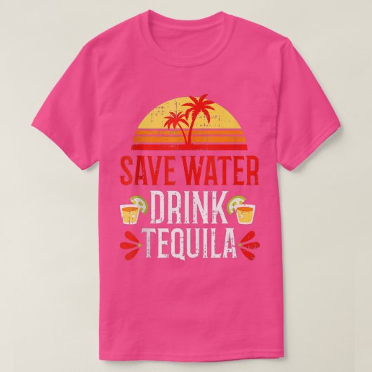 水ドリンク救テキラメキシコ飲酒パーティービー Tシャツ (デザイン正面)