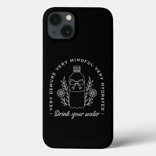 水ハイドレートのリマインダーおもしろいブラック Case-Mate iPhoneケース (裏面)