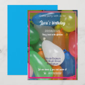 水バロン誕生日パーティー 招待状 (正面/裏面)